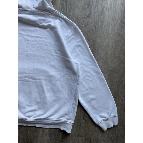 Vintage Y2K Nike Mini Swoosh White Hoodie Sweater Streetwear Sports Hype Medium - Picture 14 of 16